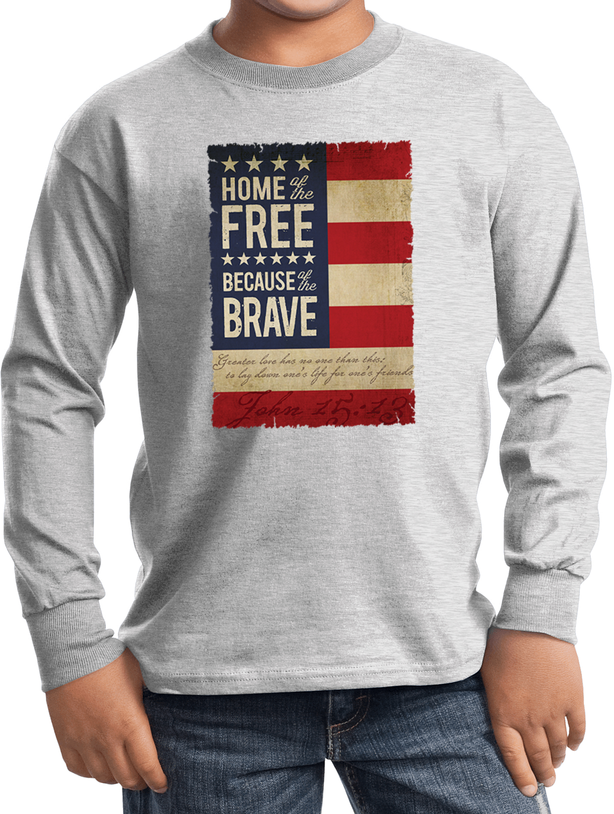 Buy Cool Shirts Kids USA T-shirt Home of the Brave Youth Long